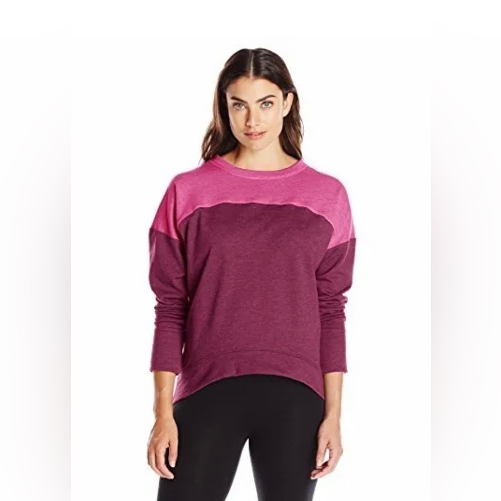 CHAMPION Women's Maroon and Pink high low sweatshirt